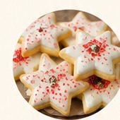 Decorated holiday cookies